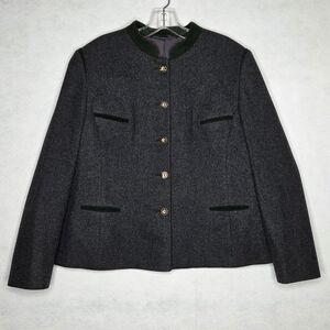 Lodenfrey Loden Plankl Pure Wool Blazer Jacket Trachten Gray Green *Womens Large